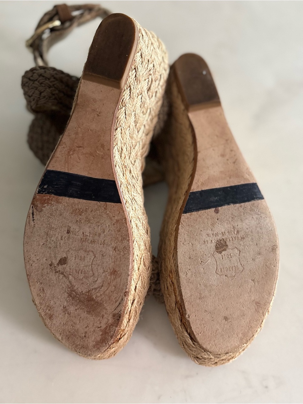 Stuart Weitzman Woven Espadrille Wedge Sandals - Picture 6 of 7